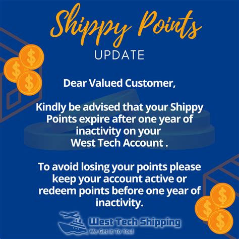 Shippy Points Expiration – West Tech Shipping