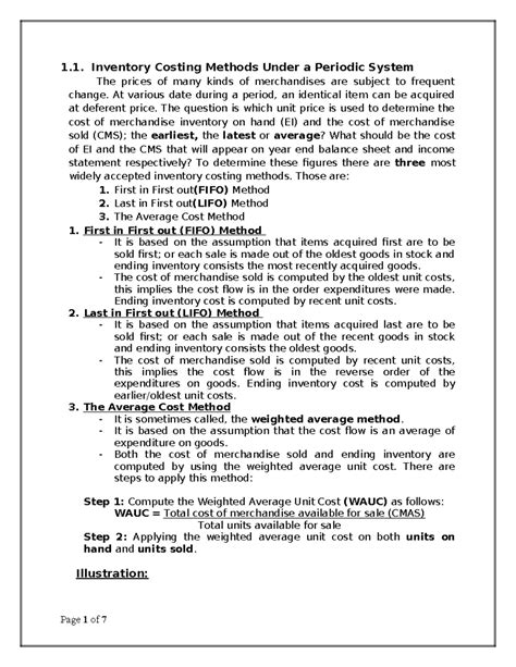 Image result for Inventory Costing Methods Examples