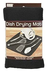 Kitchen Basics 429500 Microfiber Dish Drying Mat, Black : Amazon.in ...