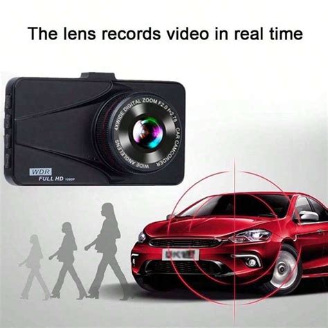 Una dashcam in lega di alluminio nera con schermo IPS da 2,5 pollici ...