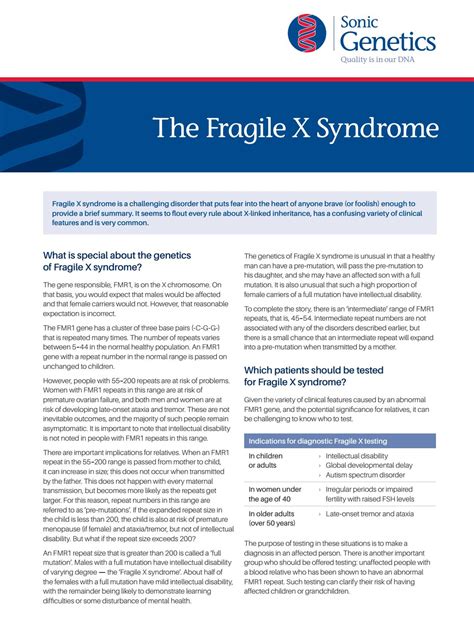 Testing for Fragile X syndrome | Prof Graeme Suthers by Fragile X ...