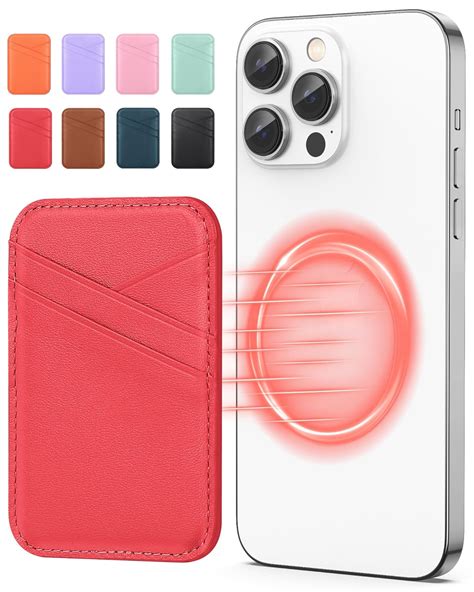 Miroddi Genuine Leather Phone Card Holder, Magnetic Leather Wallet ...