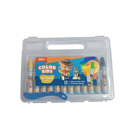 Deli Oil Pastel Crayons 12 Colors Assorted