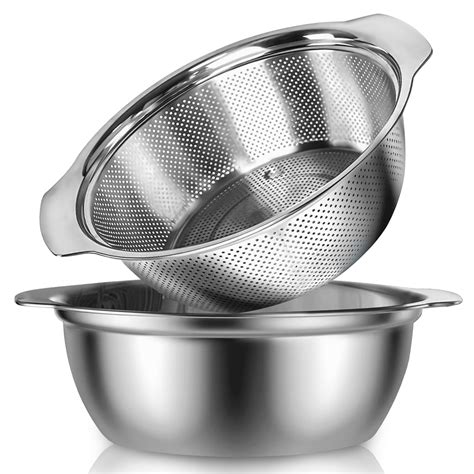 Gyanadh Stainless Steel Colander Handle Micro Perforated Strainer ...