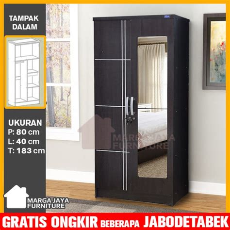 Jual Lemari 2 Pintu full cermin putih Nevada Lapis PVC - Putih, Tanpa ...