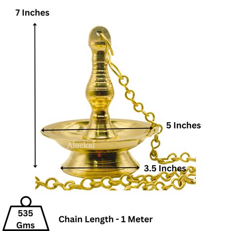 BRASS HANGING LAMPS WITH CHAIN AND HOOKS – Alackal Bell Metals