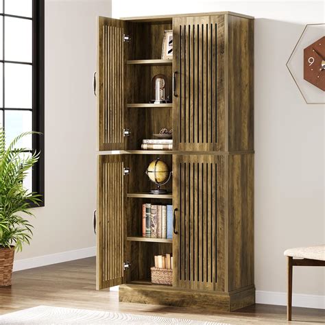 Amazon.com: Tribesigns 71.65-Inch Tall Bookcase with Doors, 6-Tier ...