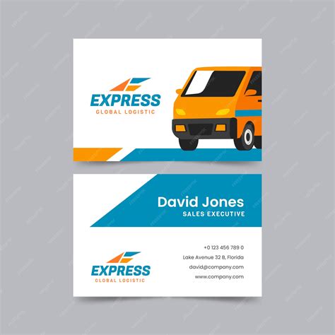 Premium Vector | Flat design transport business card template