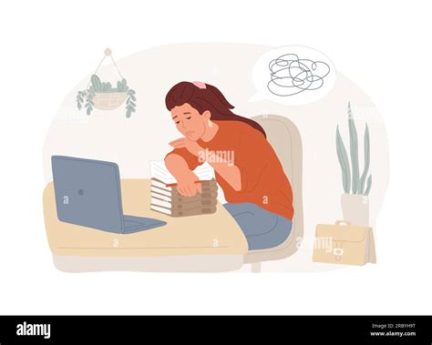 Emotional burnout isolated concept vector illustration. Psychological breakdown, burnout ...