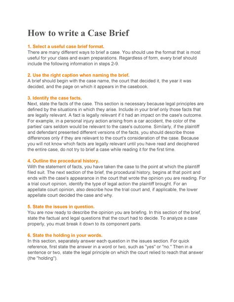 Image result for Legal Brief Examples