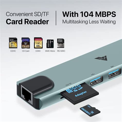 Vaku Luxos ® OCTOLINK 8-IN-1 USB HUB Multiport Adapter 4K HDMI 2X 3.0/