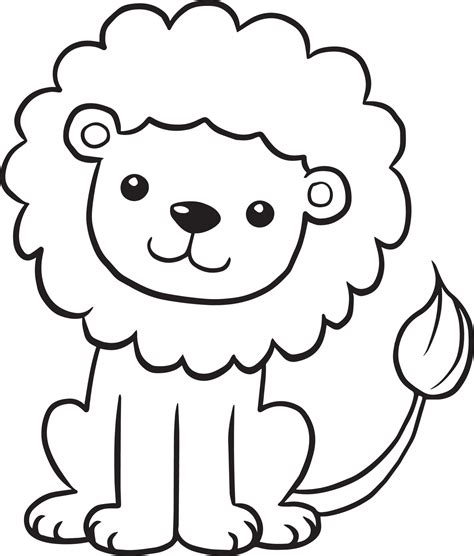 lion doodle cartoon kawaii anime cute coloring page 10504553 Vector Art ...