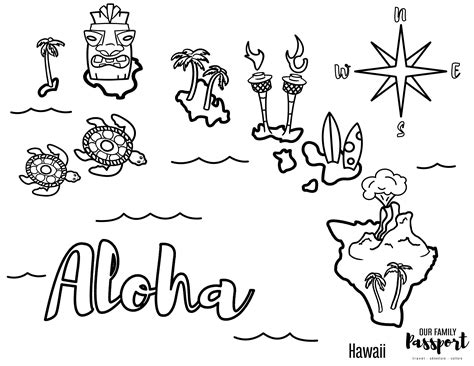 Hawaii Coloring Pages