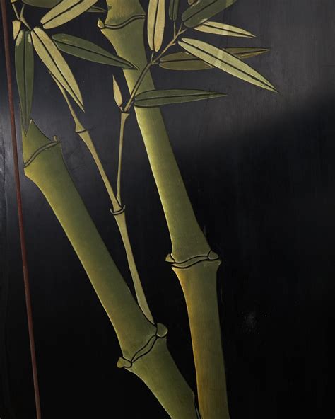 Chinese Export Six Panel Coromandel Screen Bamboo Plum Blossom at ...