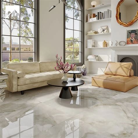 90X180cm Pearl Onyx Glossy Polished Living Room Porcelain Floor Tile ...