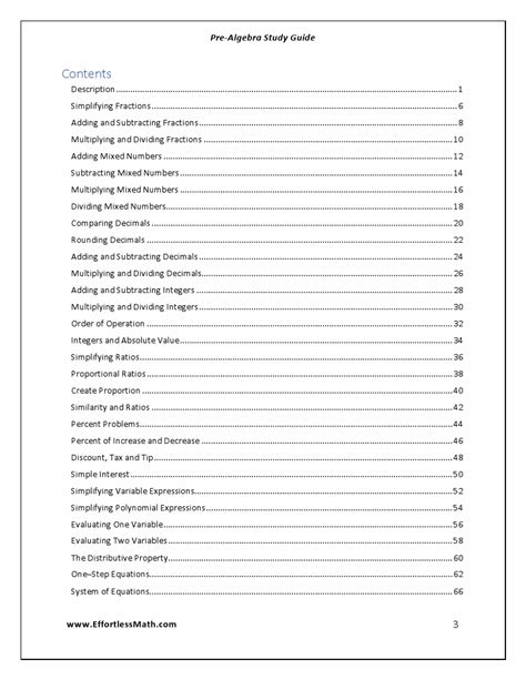 Image result for Pre-Algebra Study Guide