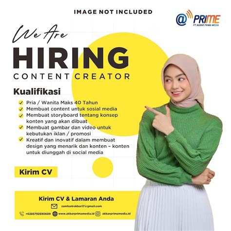 Hiring content creator advertisement | Premium Vector