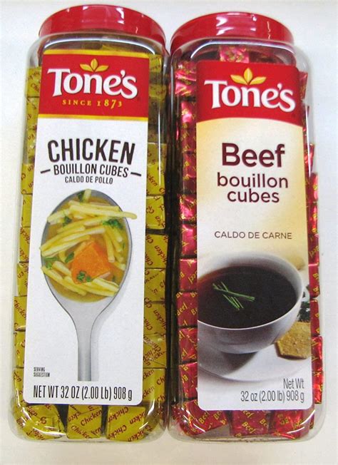 2 Pack Tone's Chicken & Beef Bouillon Cubes Variety Bundle - 32 Oz Each ...
