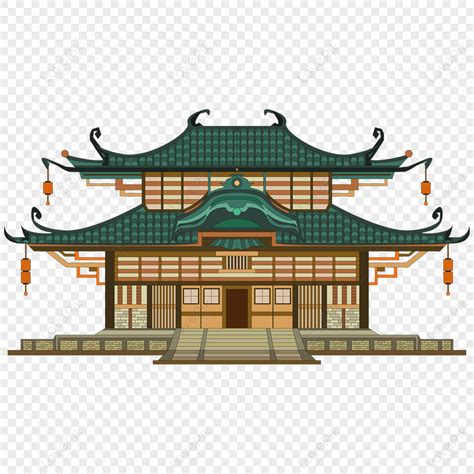 Japanese Traditional Temple Building 2d Illustration Japanese Architecture Japanese Style ...