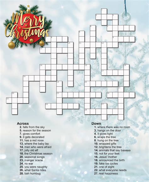 Christmas Crossword Puzzle - Etsy