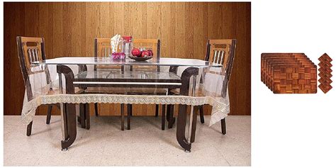 Buy Kuber Industries PVC 6 Seater Transparent Dining Table Cover - Gold ...