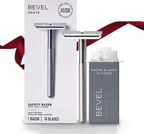Bevel Safety Razor with Brass Weighted Handle and 10 Double Edge Safety ...