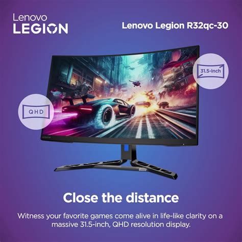 Lenovo Legion-R32qc-30 | 32" (81.2cm) QHD 180Hz Curved Gaming Monitor ...