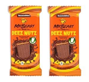 Mr. Beast Feastable Deez Nutz Milk Chocolate With Peanut Butter Bars ...