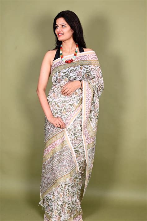 Buy Hand Block Printed Sarees Online in India – House Of Elegance ...
