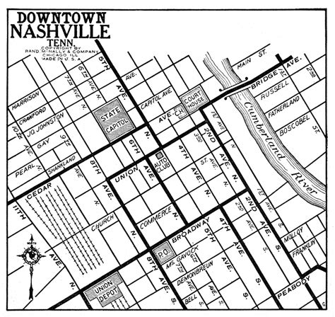 Downtown Nashville Map Printable - Printable Free Templates - map of downtown nashville tennessee