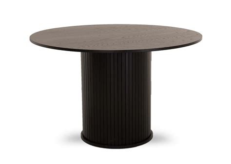 120cm Black Oak Round Dining Table - Nola - EZ Living Furniture