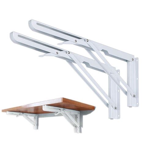 Buy 2PCS Folding Shelf Bracket, Wall Mount Support - Heavy Duty Fold ...
