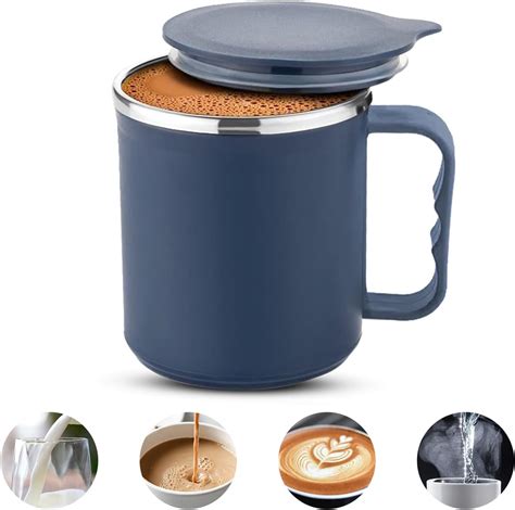 GANESH N-Joy Unbreakable Mugs with Cap Stainless Steel Plastic Covered ...