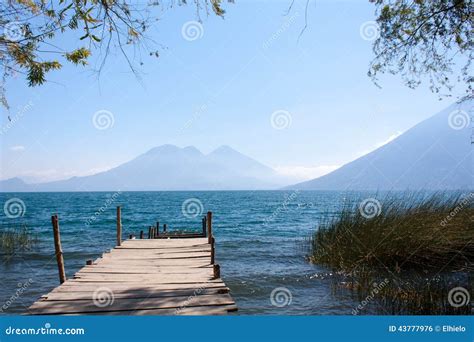 Lake Atitlan Wooden Pathway San Marcos La Laguna Guatemala Stock Photo ...