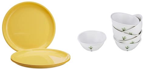 Buy Signoraware Round Plastic Full Plate Set, Set of 3, Lemon Yellow ...