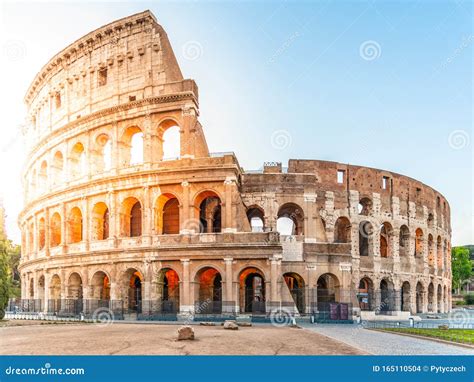 Colosseum, or Coliseum. Morning Sunrise at Huge Roman Amphitheatre ...