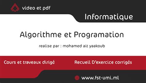 Image result for Algorithme Et Programmation Fst Mipc