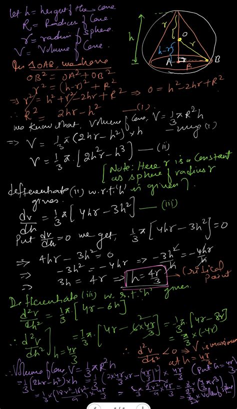 Prove that the volume of the largest cone that can be inscribed in a ...