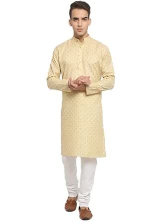 NEUDIS Men Beige Ethnic Printed Cotton Long Kurta : Amazon.in: Fashion