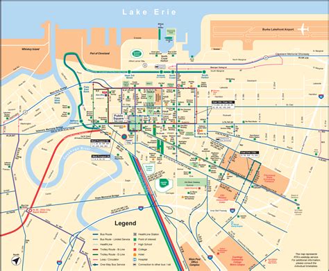 Cleveland Map Tourist Attractions TravelsFinders Com | Maps Of Ohio