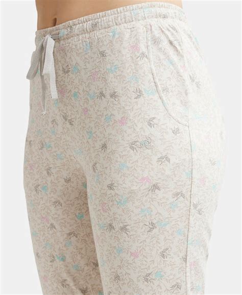 Buy Super Combed Cotton Relaxed Fit Cuffed Hem Styled Printed Pyjama ...