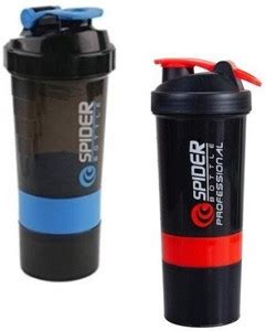 Fitness Scout Spider Protein Shaker Bottle Storage Extra Compartment ...