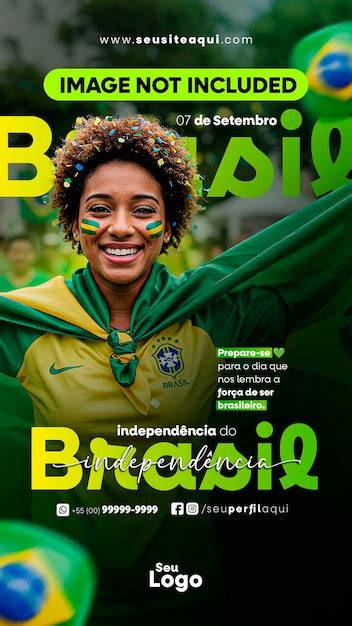 Brazilian independence day celebration poster | Premium PSD