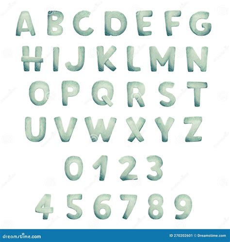 Baby Alphabet Clipart, Green Watercolor Alphabet ABC, Gender Neutral ...