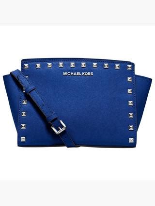 MICHAEL Michael Kors Selma Stud Medium Leather Messenger Bag, Blue