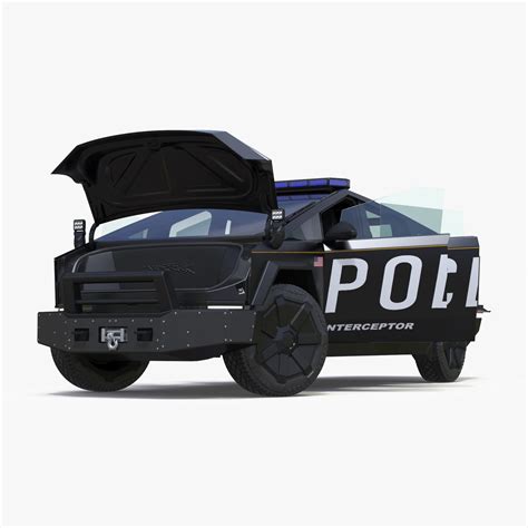 3D Tesla Cybertruck Police Car Rigged for Maya model | 3D Molier ...