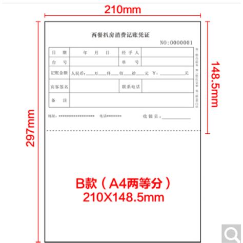 记账凭证打印纸A5空白激光财务会计电子发票凭证纸打印纸 B款(A4二等分)210*148.5mm 1
