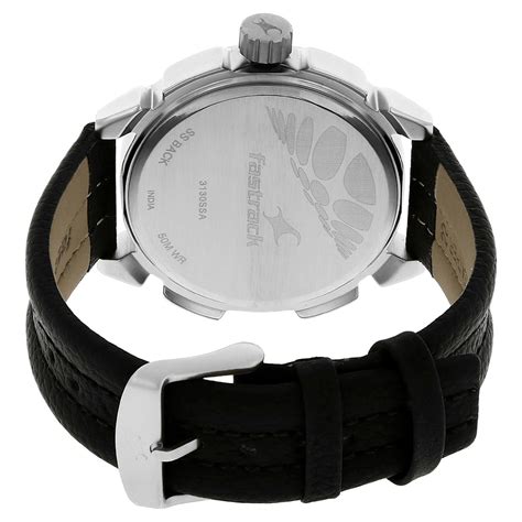Buy Online Fastrack Quartz Analog Black Dial Leather Strap Watch for ...