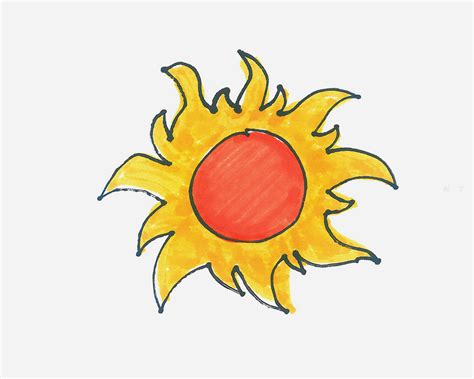 简单太阳简笔画画法图片步骤🎬小小画家