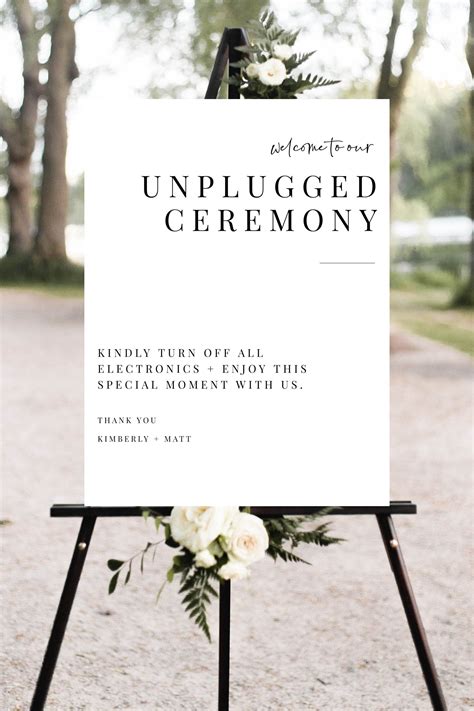 Unplugged Wedding Ceremony Sign Template No Phones / No Cameras Wedding Poster Instant Download ...